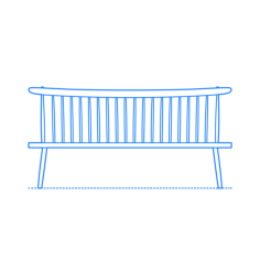 Furniture Benches Mori Bench Digital Sketch Svg Design, Free Vectors File